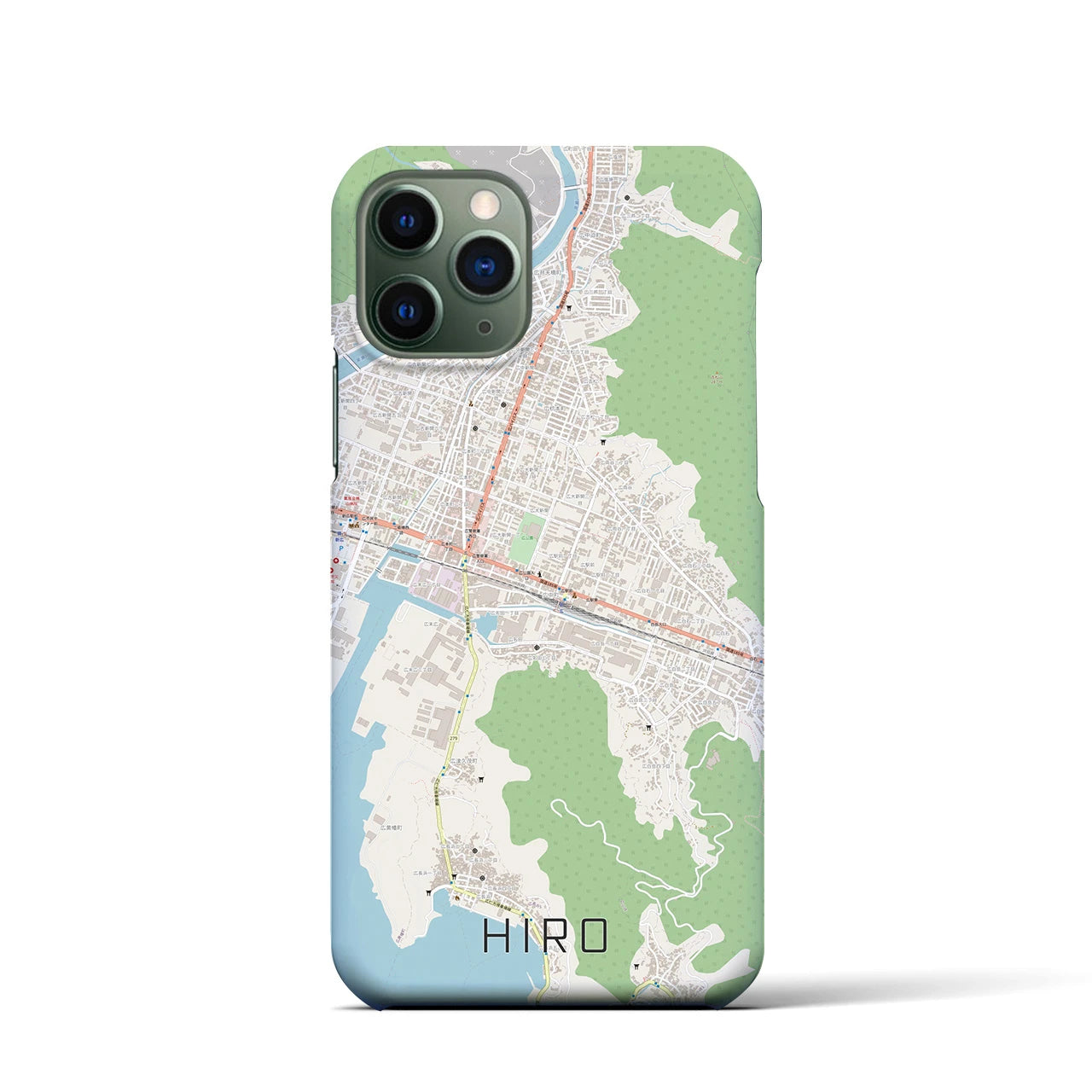 【広】地図柄iPhoneケース（バックカバータイプ・ナチュラル）iPhone 11 Pro 用