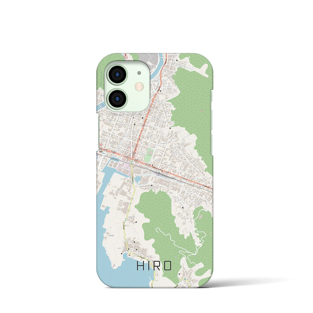 【広】地図柄iPhoneケース（バックカバータイプ・ナチュラル）iPhone 12 mini 用