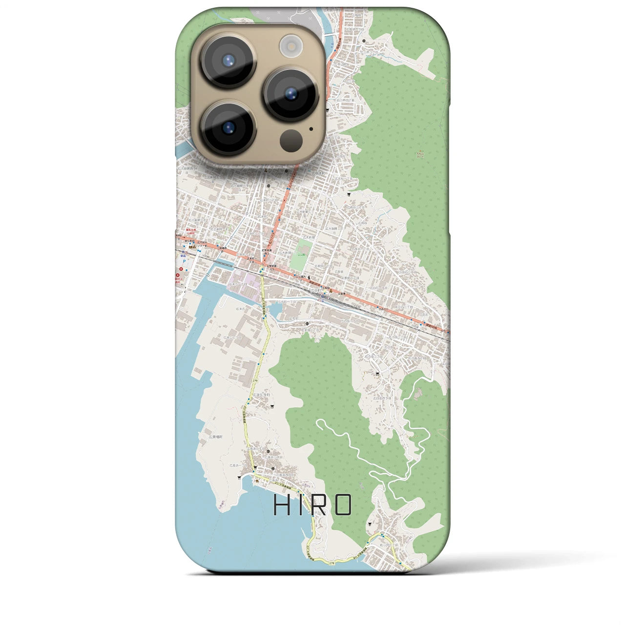 【広】地図柄iPhoneケース（バックカバータイプ・ナチュラル）iPhone 14 Pro Max 用