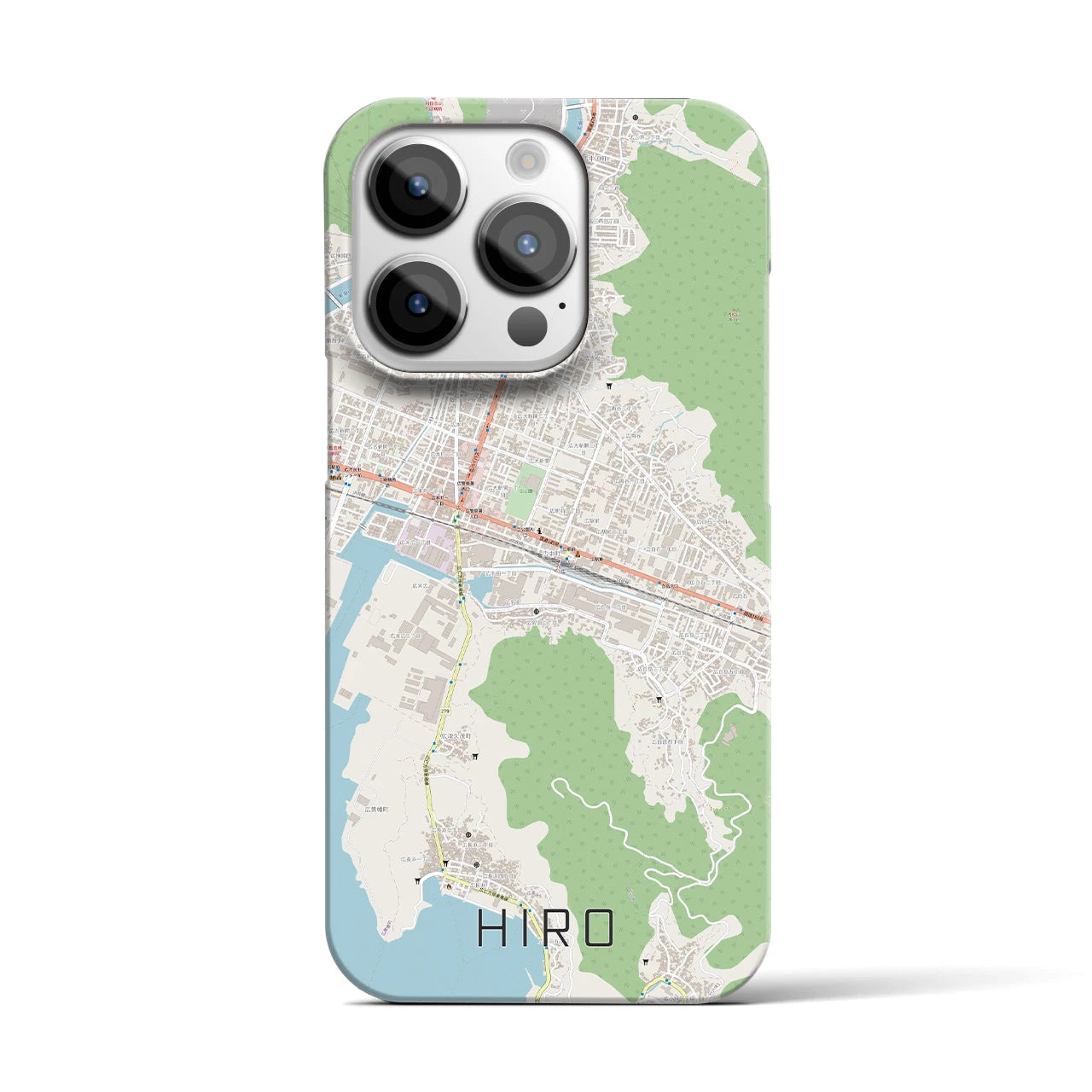 【広】地図柄iPhoneケース（バックカバータイプ・ナチュラル）iPhone 14 Pro 用