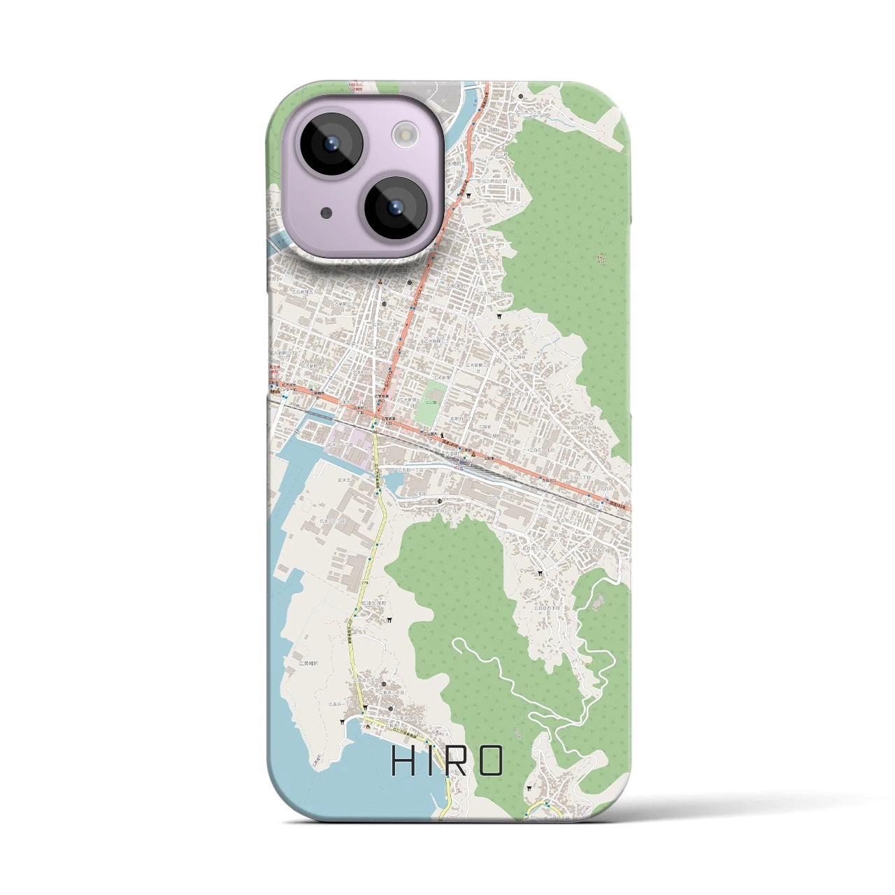 【広】地図柄iPhoneケース（バックカバータイプ・ナチュラル）iPhone 14 用