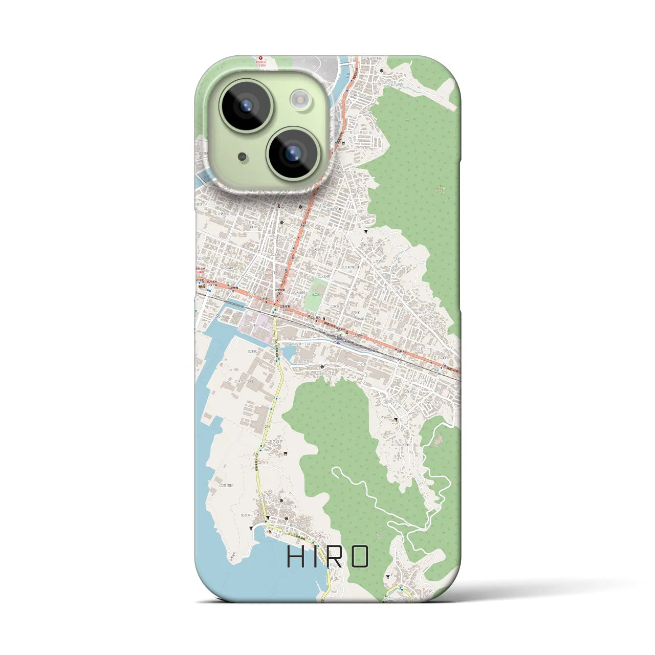 【広】地図柄iPhoneケース（バックカバータイプ・ナチュラル）iPhone 15 用