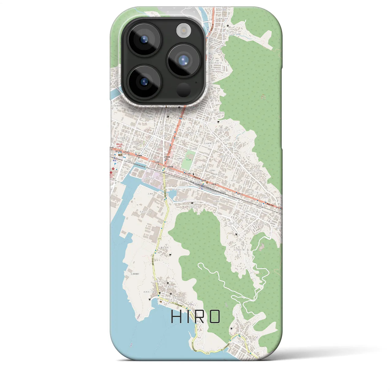 【広】地図柄iPhoneケース（バックカバータイプ・ナチュラル）iPhone 15 Pro Max 用