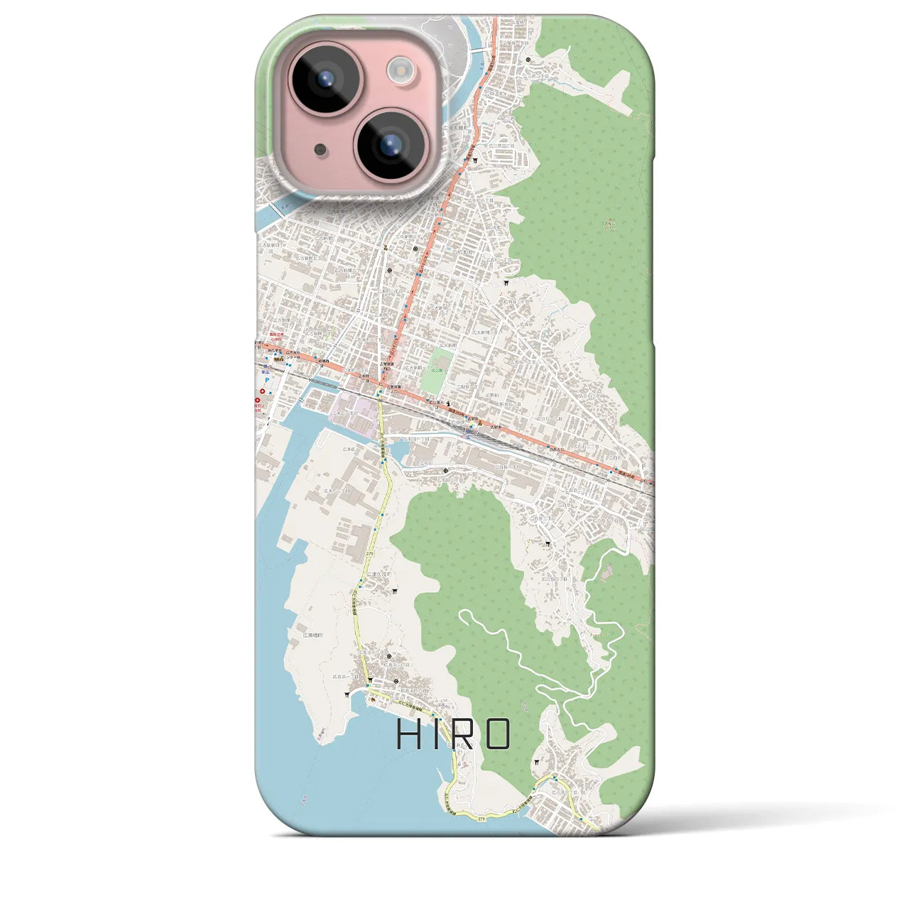 【広】地図柄iPhoneケース（バックカバータイプ・ナチュラル）iPhone 15 Plus 用