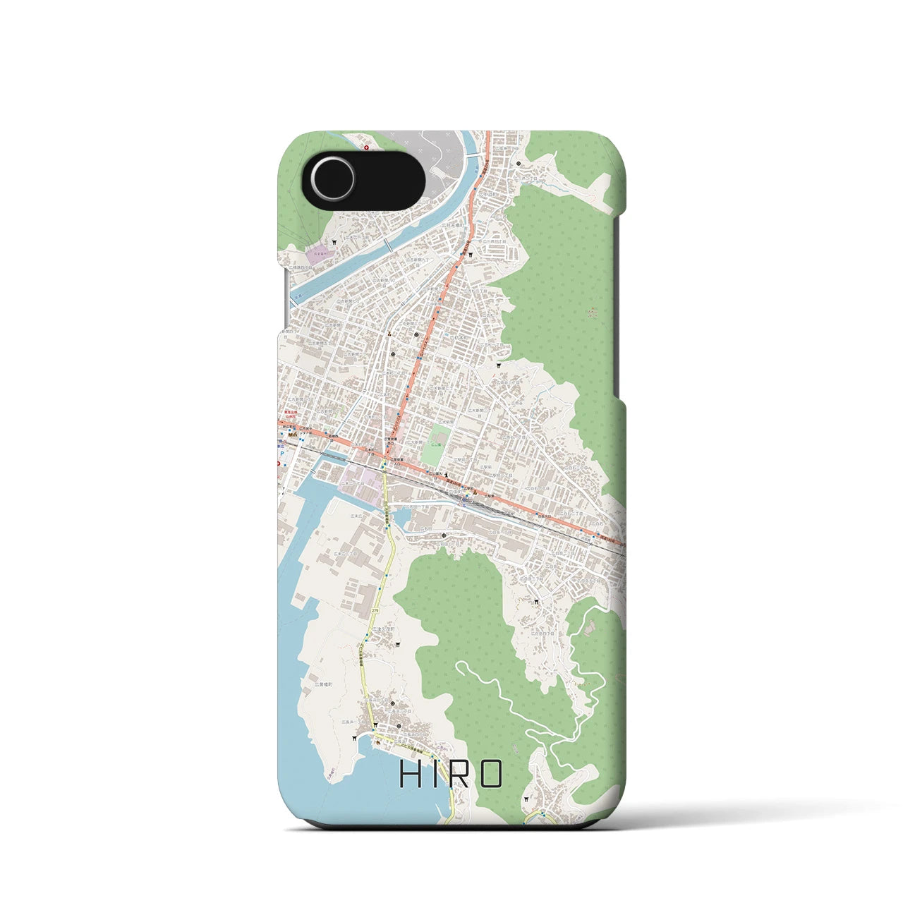 【広】地図柄iPhoneケース（バックカバータイプ・ナチュラル）iPhone SE（第3 / 第2世代） / 8 / 7 / 6s / 6 用