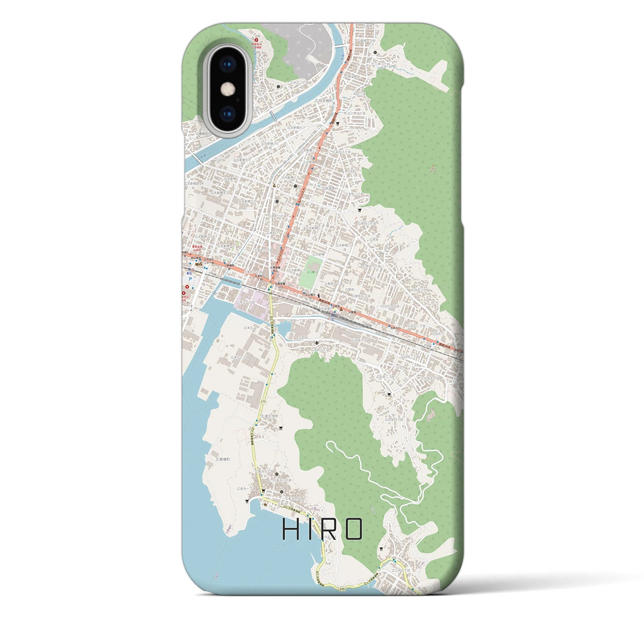 【広】地図柄iPhoneケース（バックカバータイプ・ナチュラル）iPhone XS Max 用