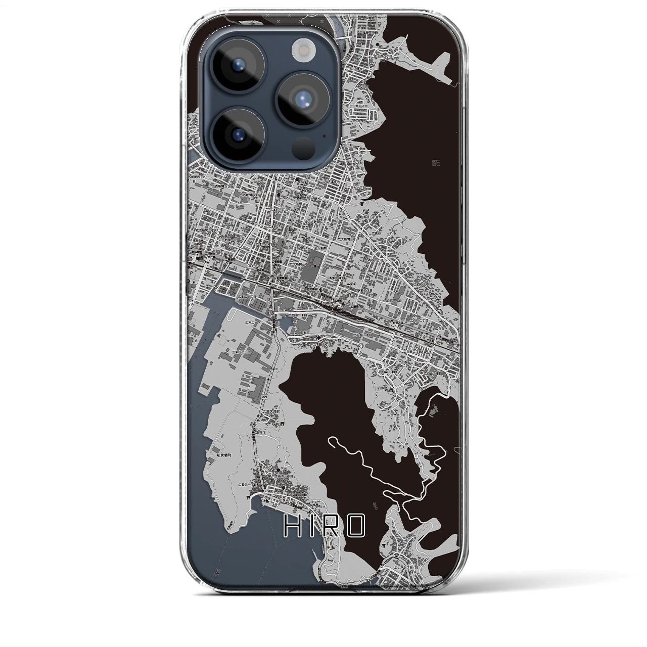 【広】地図柄iPhoneケース（クリアタイプ・モノトーン）iPhone 15 Pro Max 用