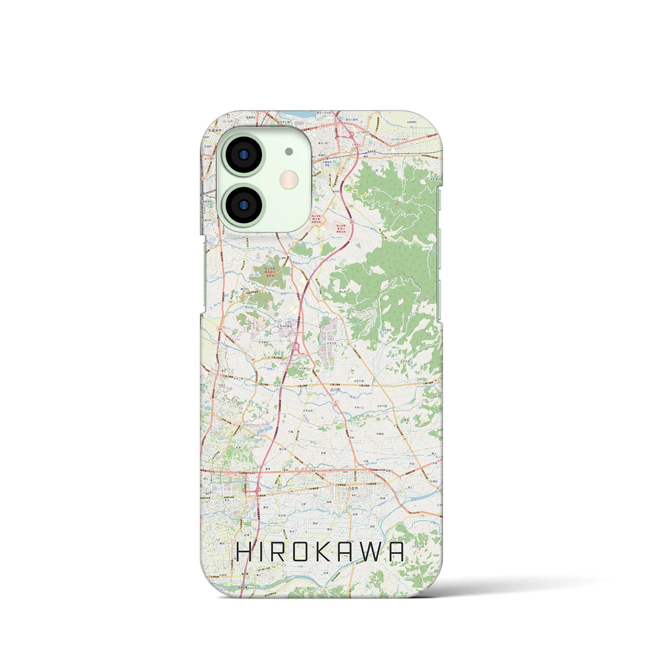 【広川】地図柄iPhoneケース（バックカバータイプ・ナチュラル）iPhone 12 mini 用