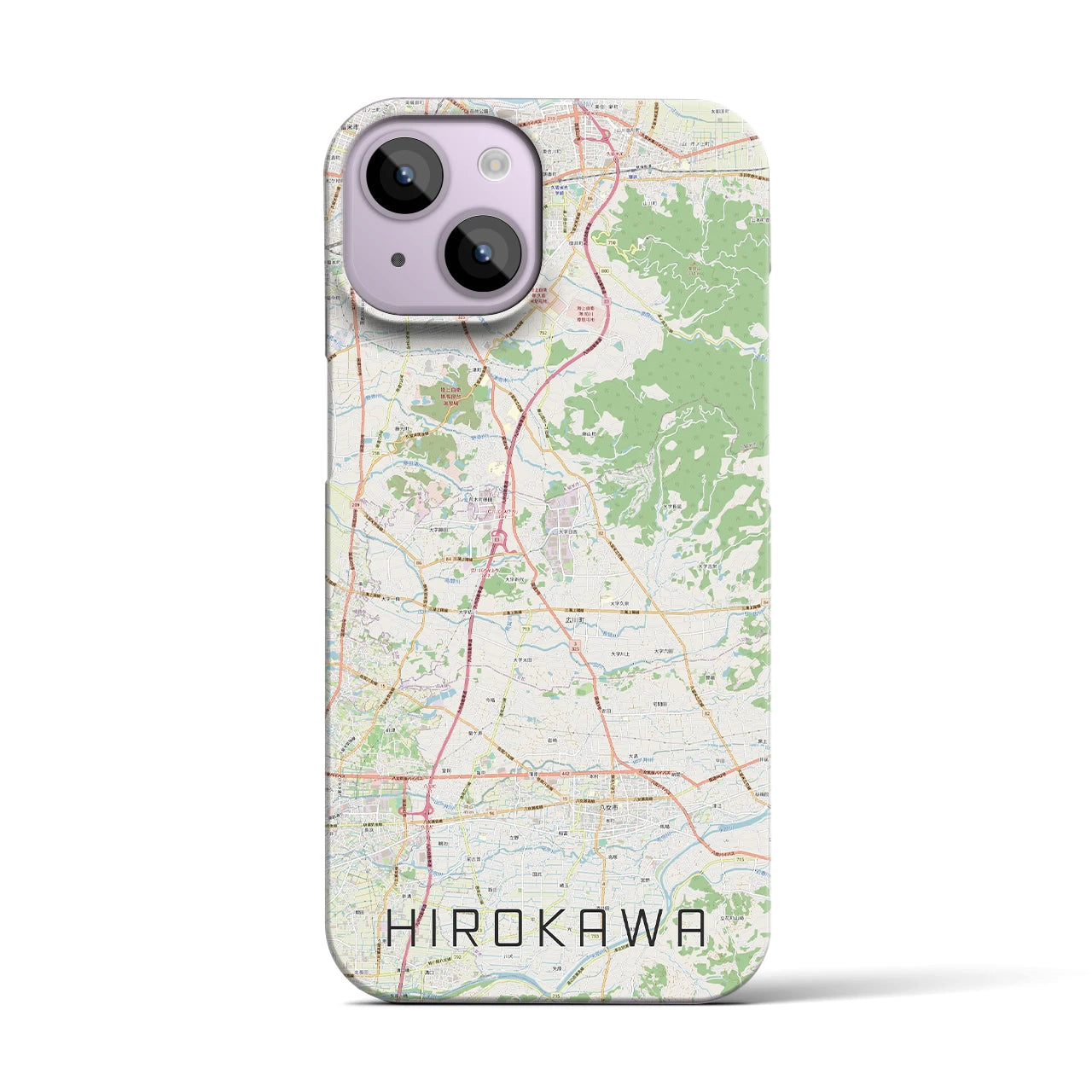 【広川】地図柄iPhoneケース（バックカバータイプ・ナチュラル）iPhone 14 用