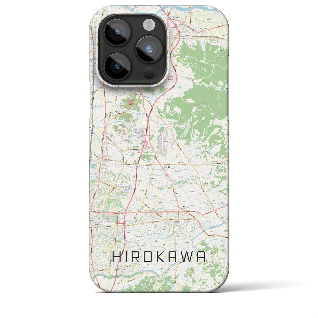 【広川】地図柄iPhoneケース（バックカバータイプ・ナチュラル）iPhone 15 Pro Max 用