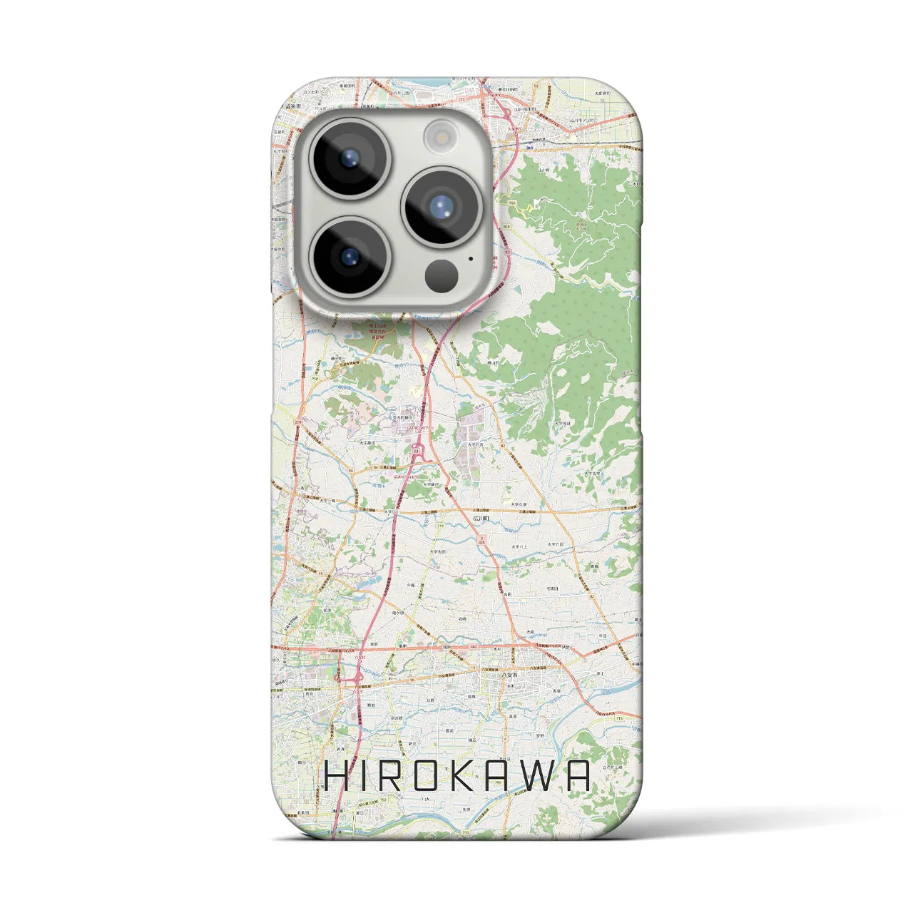 【広川】地図柄iPhoneケース（バックカバータイプ・ナチュラル）iPhone 15 Pro 用