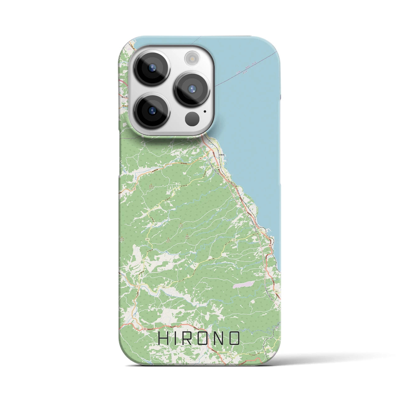 【洋野】地図柄iPhoneケース（バックカバータイプ・ナチュラル）iPhone 14 Pro 用