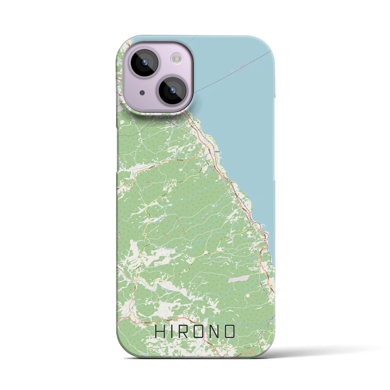【洋野】地図柄iPhoneケース（バックカバータイプ・ナチュラル）iPhone 14 用