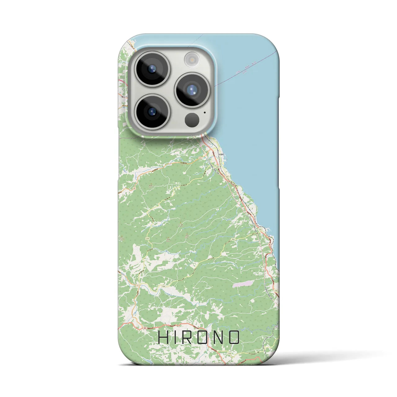 【洋野】地図柄iPhoneケース（バックカバータイプ・ナチュラル）iPhone 15 Pro 用