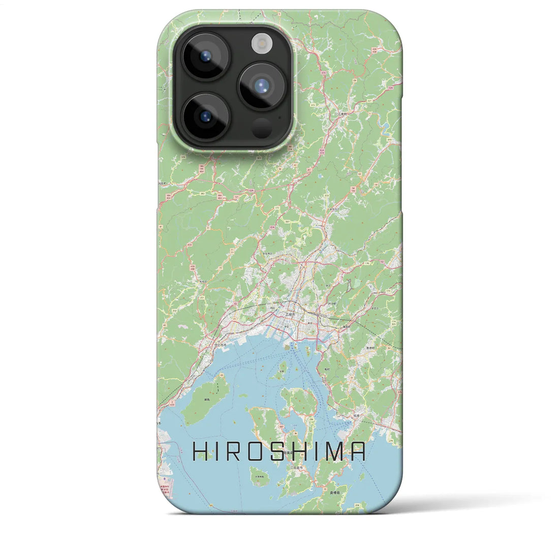 【広島2】地図柄iPhoneケース（バックカバータイプ・ナチュラル）iPhone 15 Pro Max 用