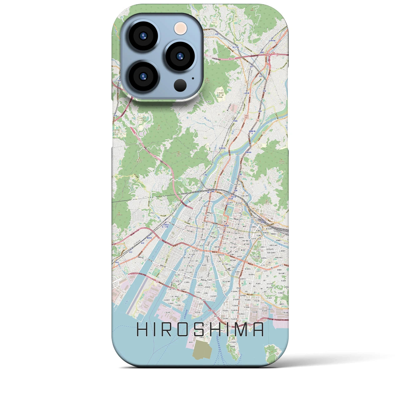 【広島】地図柄iPhoneケース（バックカバータイプ・ナチュラル）iPhone 13 Pro Max 用