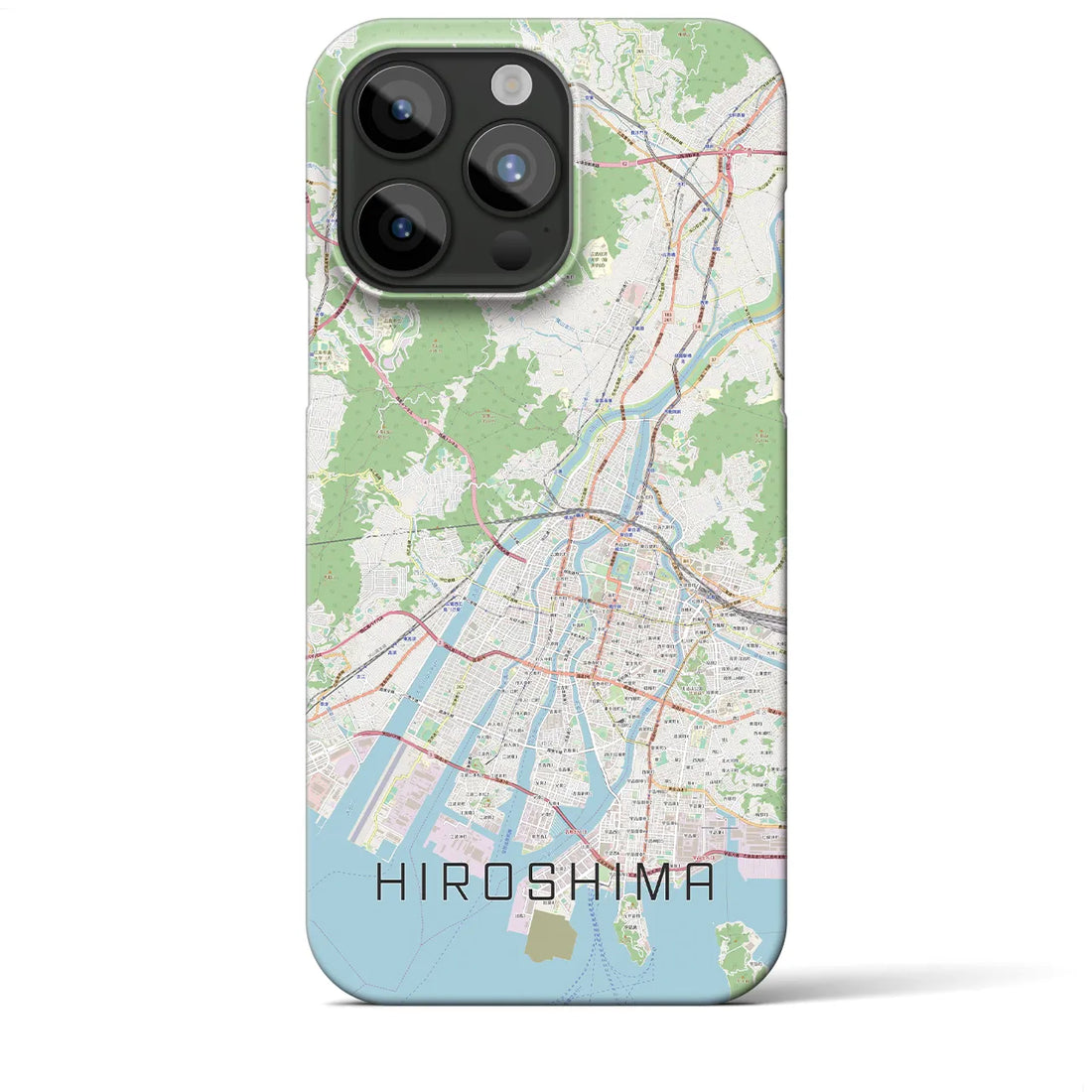 【広島】地図柄iPhoneケース（バックカバータイプ・ナチュラル）iPhone 15 Pro Max 用