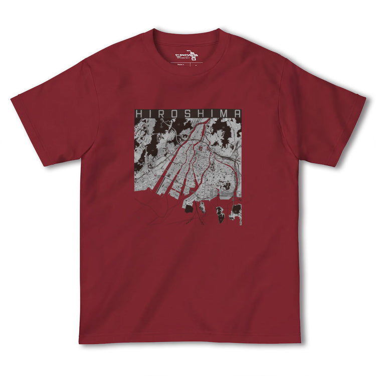 【広島（広島県）】地図柄ヘビーウェイトTシャツ