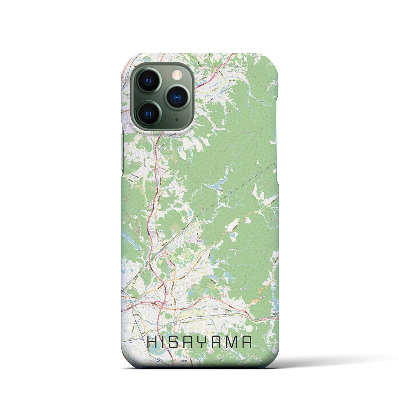 【久山】地図柄iPhoneケース（バックカバータイプ・ナチュラル）iPhone 11 Pro 用