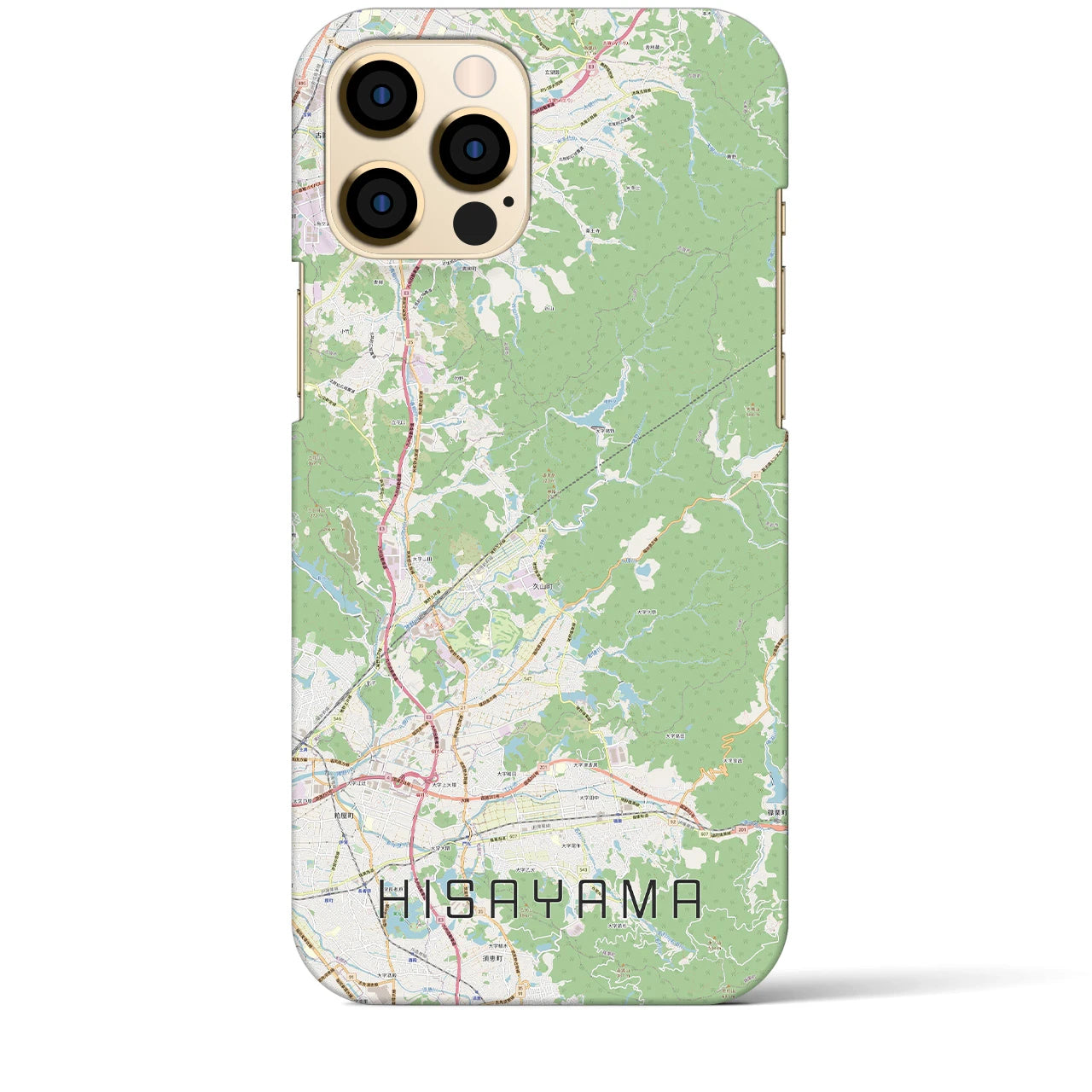 【久山】地図柄iPhoneケース（バックカバータイプ・ナチュラル）iPhone 12 Pro Max 用
