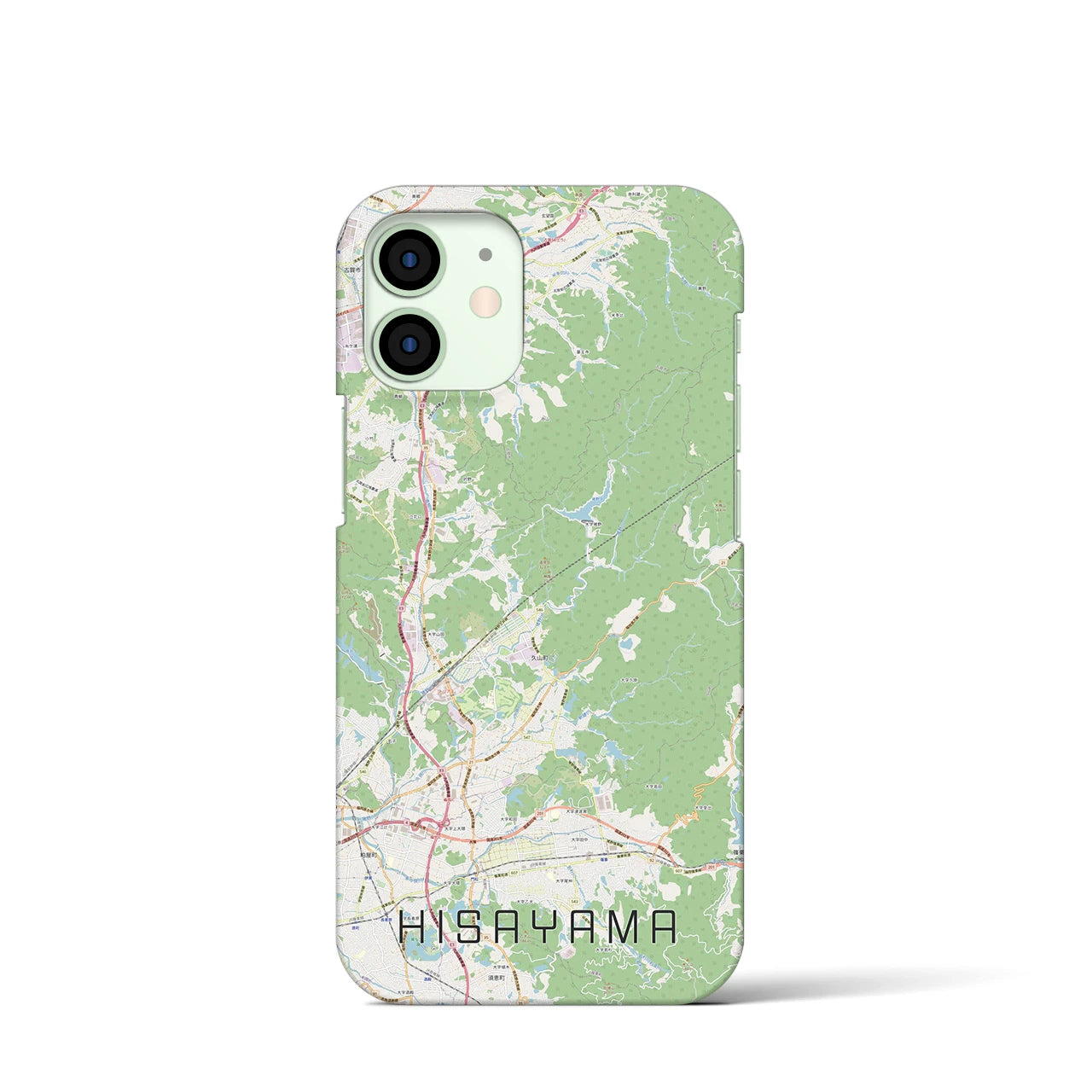 【久山】地図柄iPhoneケース（バックカバータイプ・ナチュラル）iPhone 12 mini 用