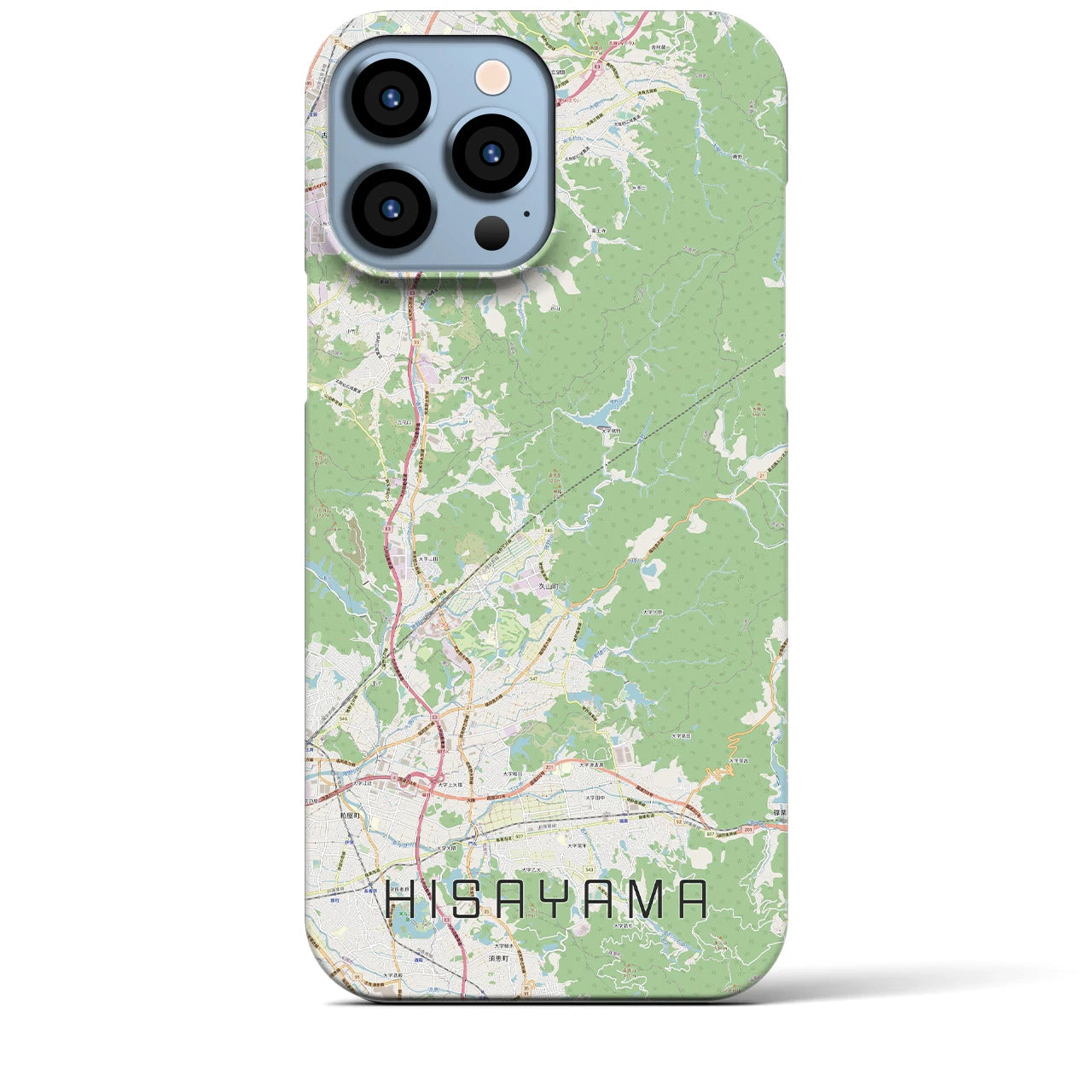【久山】地図柄iPhoneケース（バックカバータイプ・ナチュラル）iPhone 13 Pro Max 用