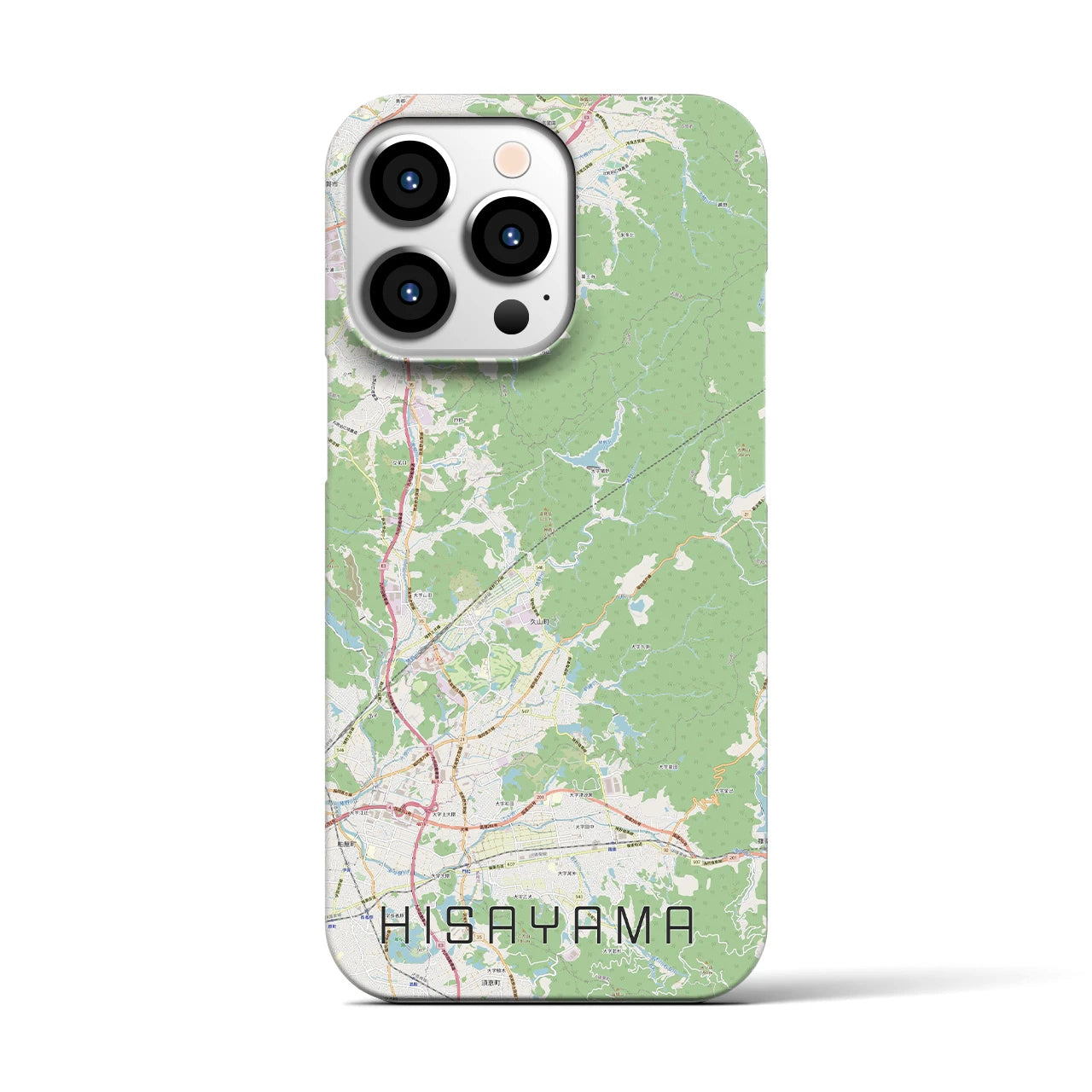 【久山】地図柄iPhoneケース（バックカバータイプ・ナチュラル）iPhone 13 Pro 用