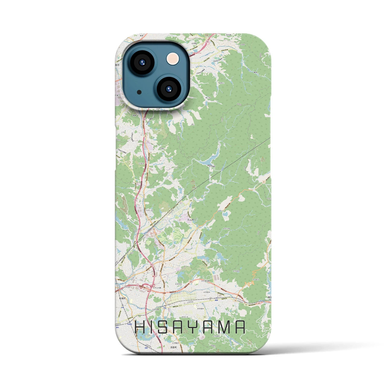 【久山】地図柄iPhoneケース（バックカバータイプ・ナチュラル）iPhone 13 用