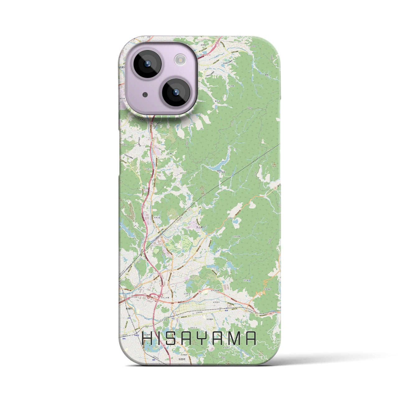 【久山】地図柄iPhoneケース（バックカバータイプ・ナチュラル）iPhone 14 用