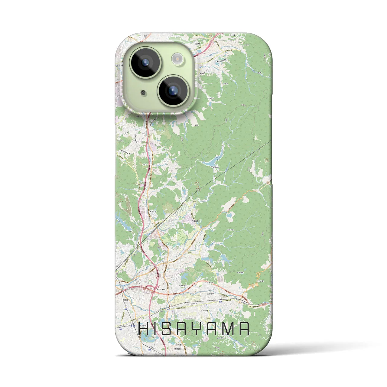 【久山】地図柄iPhoneケース（バックカバータイプ・ナチュラル）iPhone 15 用