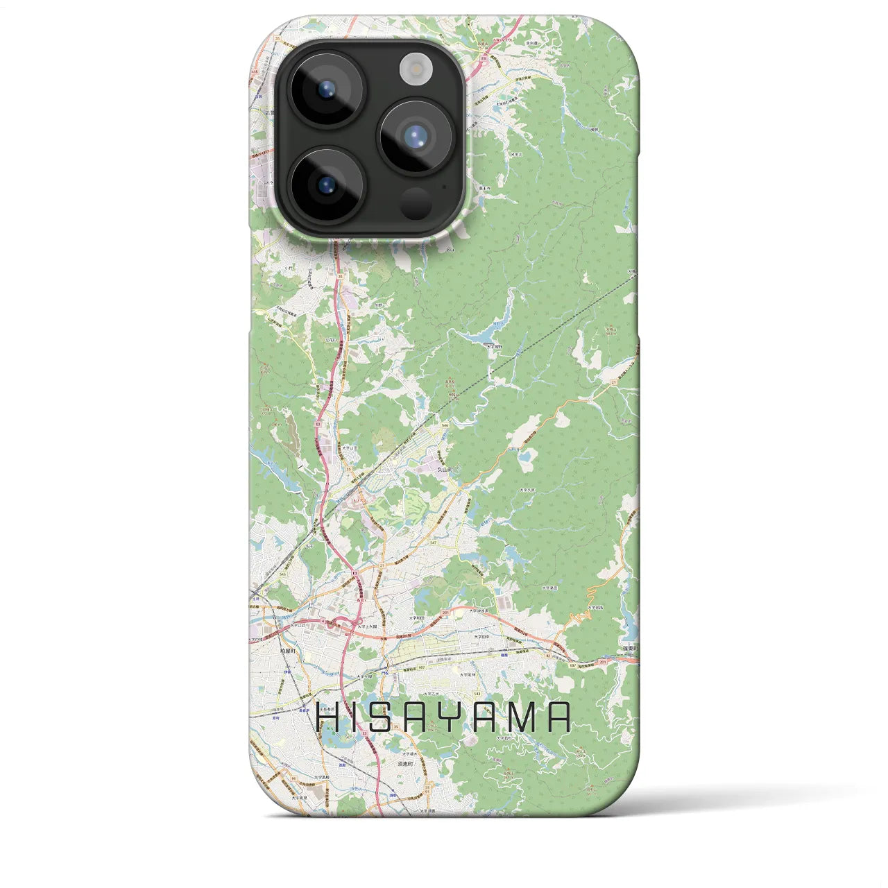 【久山】地図柄iPhoneケース（バックカバータイプ・ナチュラル）iPhone 15 Pro Max 用