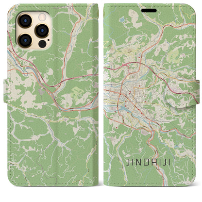 【日田2（大分県）】地図柄iPhoneケース（手帳タイプ）ナチュラル・iPhone 12 Pro Max 用