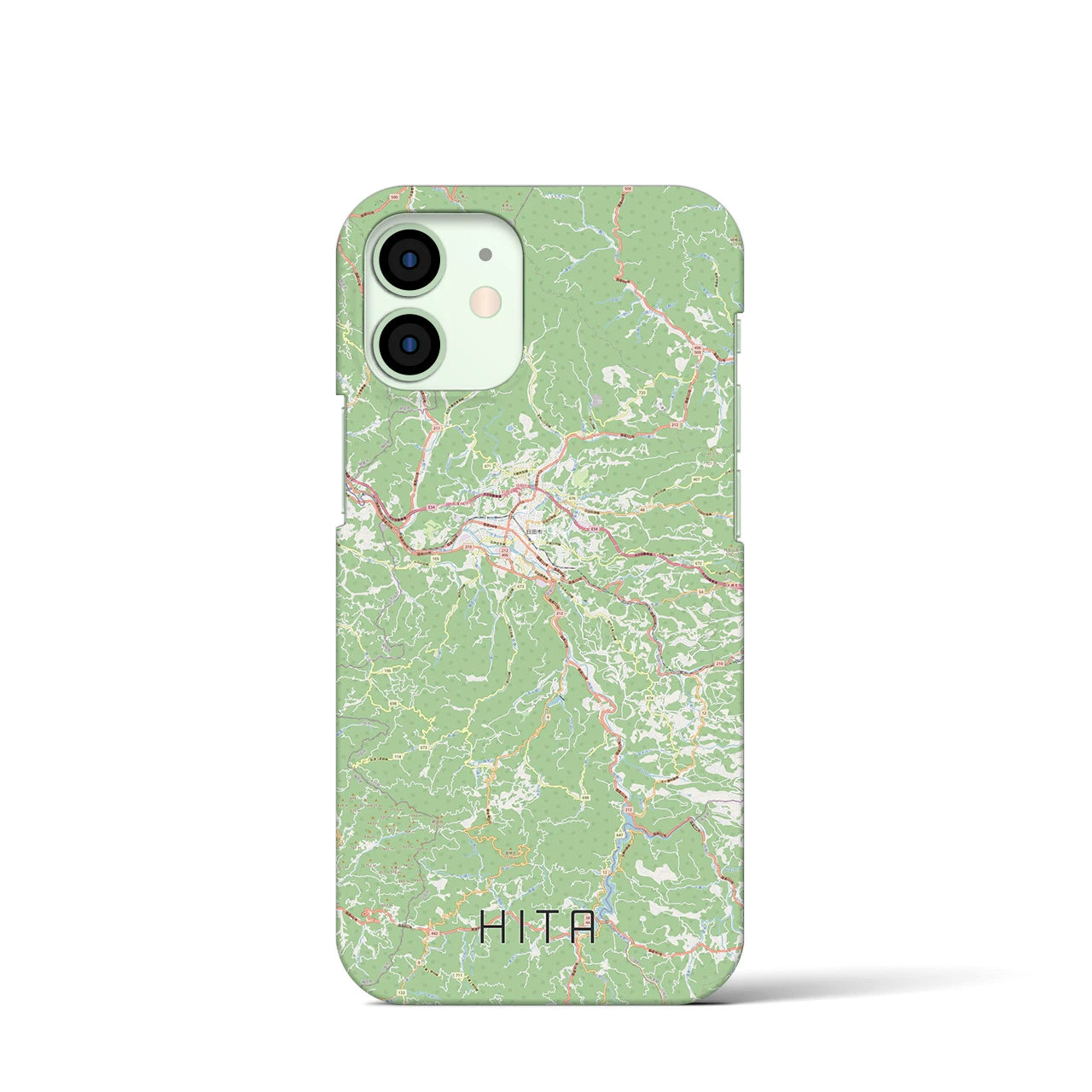 【日田】地図柄iPhoneケース（バックカバータイプ・ナチュラル）iPhone 12 mini 用