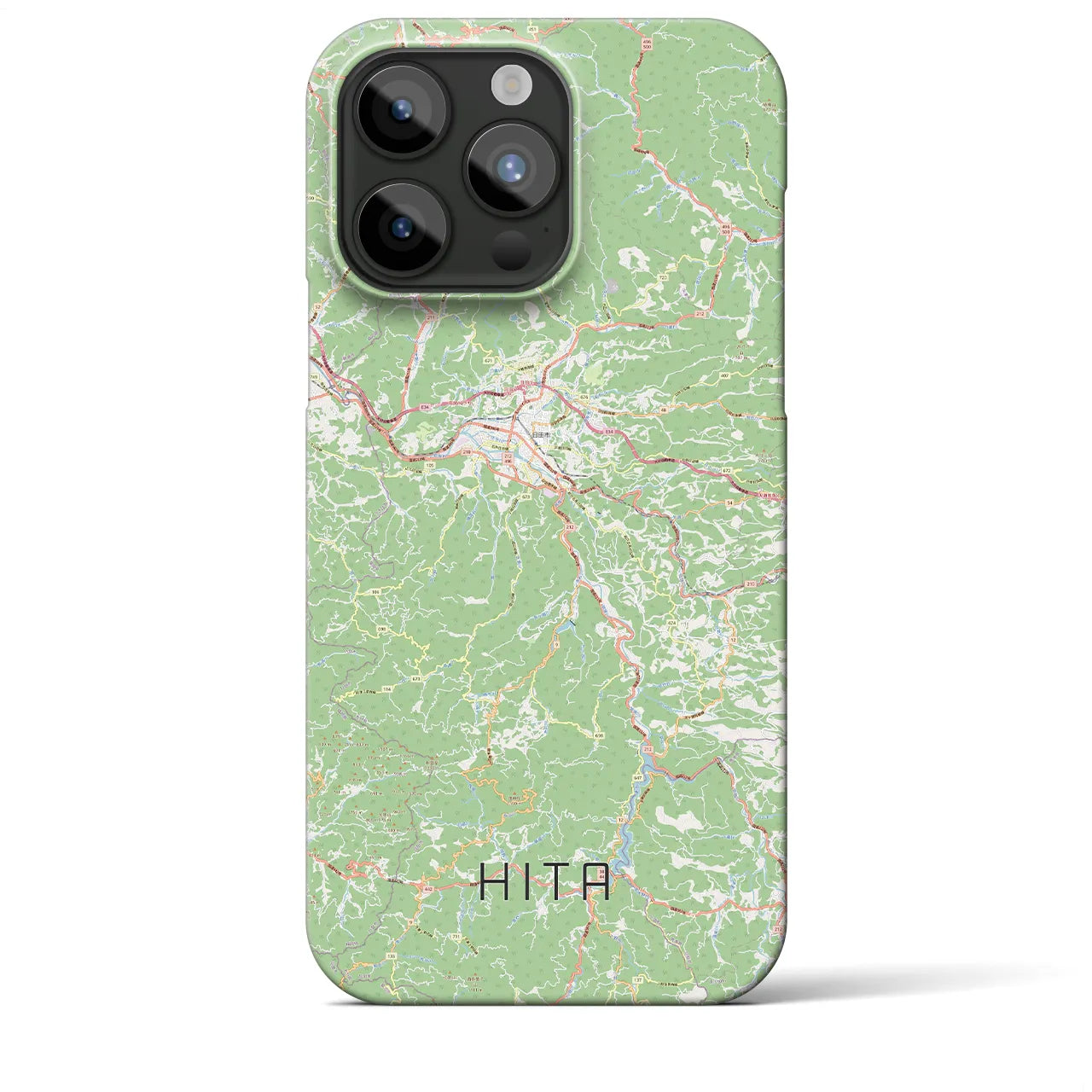 【日田】地図柄iPhoneケース（バックカバータイプ・ナチュラル）iPhone 15 Pro Max 用