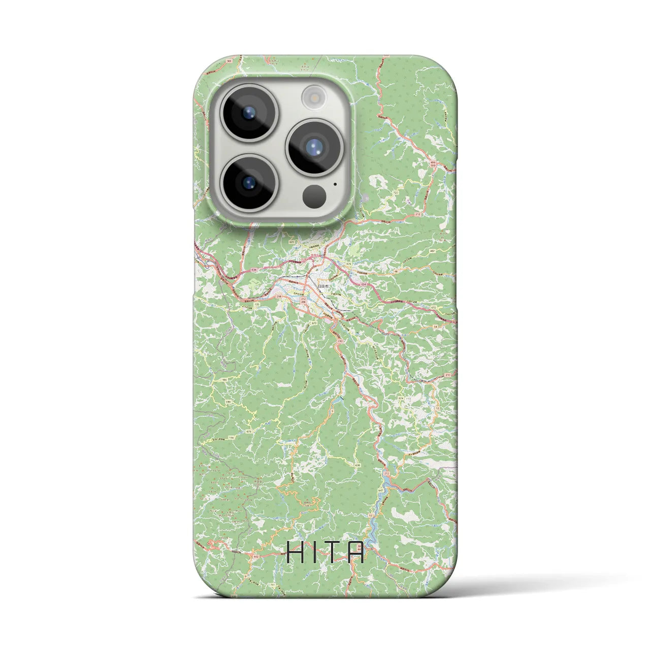【日田】地図柄iPhoneケース（バックカバータイプ・ナチュラル）iPhone 15 Pro 用