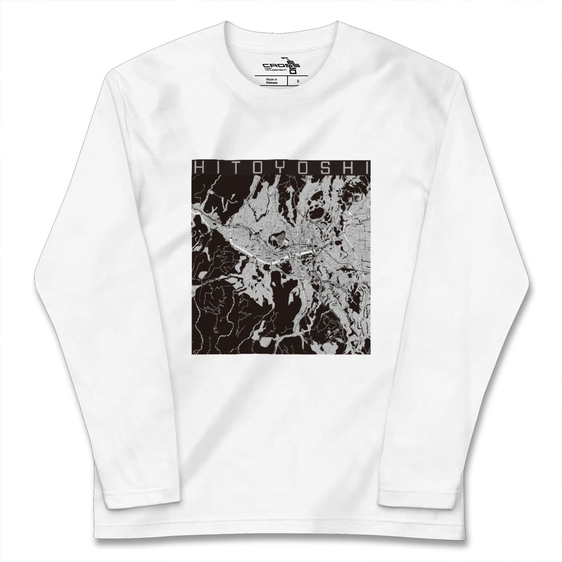 【人吉(熊本県)】地図柄ロングスリーブTシャツ