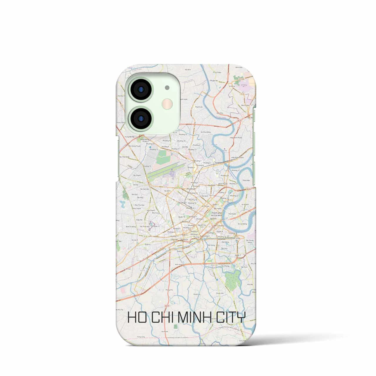 【ホーチミン】地図柄iPhoneケース（バックカバータイプ・ナチュラル）iPhone 12 mini 用
