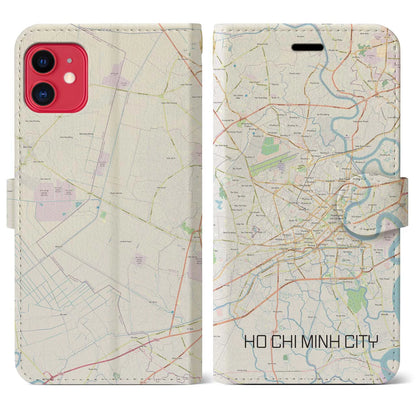 【ホーチミン（ベトナム）】地図柄iPhoneケース（手帳タイプ）ナチュラル・iPhone 11 用