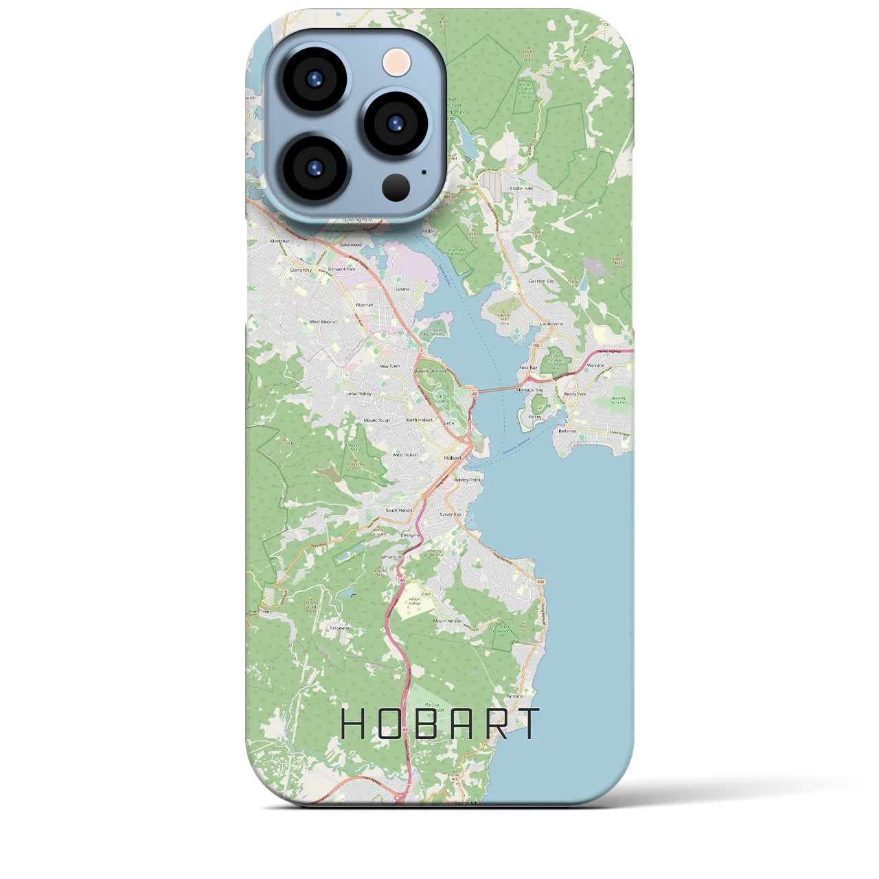 【ホバート】地図柄iPhoneケース（バックカバータイプ・ナチュラル）iPhone 13 Pro Max 用