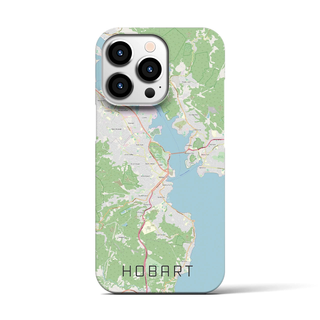 【ホバート】地図柄iPhoneケース（バックカバータイプ・ナチュラル）iPhone 13 Pro 用