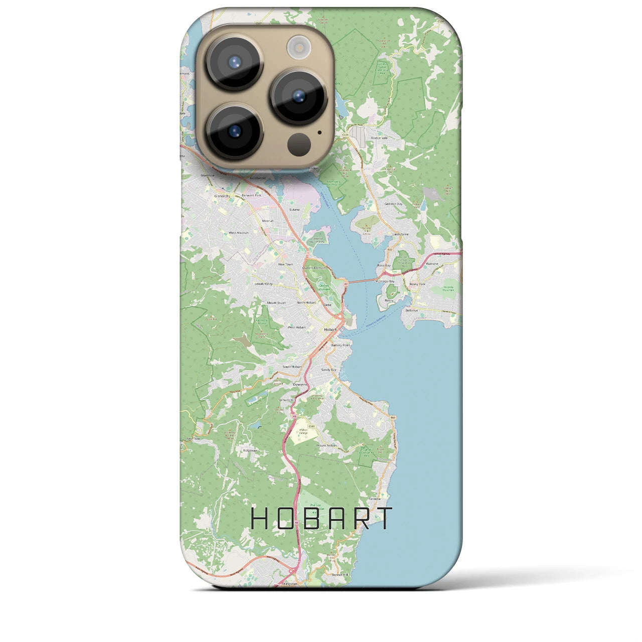 【ホバート】地図柄iPhoneケース（バックカバータイプ・ナチュラル）iPhone 14 Pro Max 用