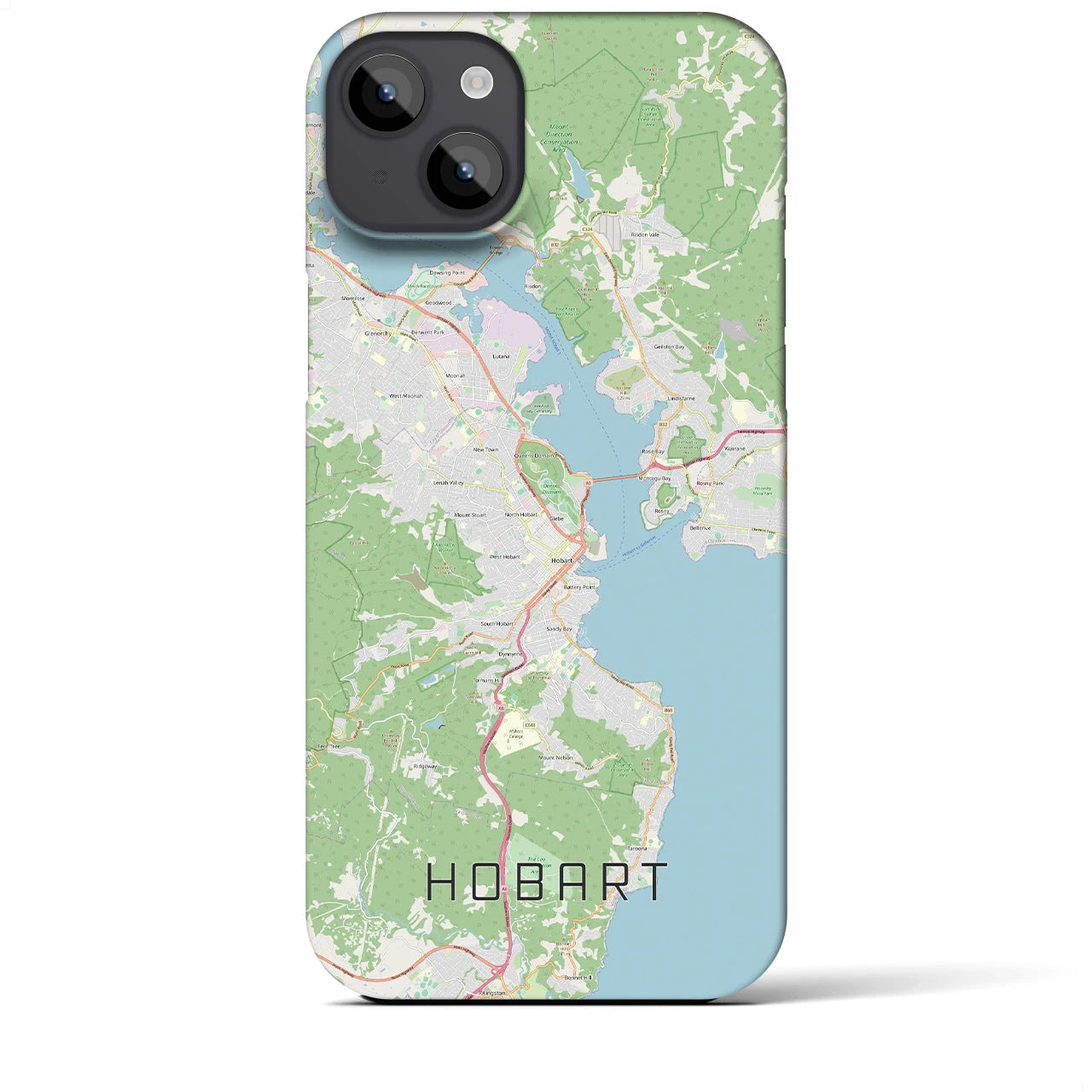 【ホバート】地図柄iPhoneケース（バックカバータイプ・ナチュラル）iPhone 14 Plus 用