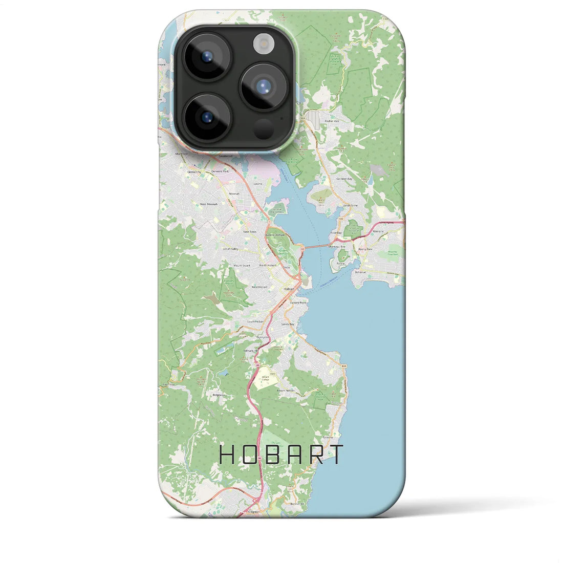 【ホバート】地図柄iPhoneケース（バックカバータイプ・ナチュラル）iPhone 15 Pro Max 用