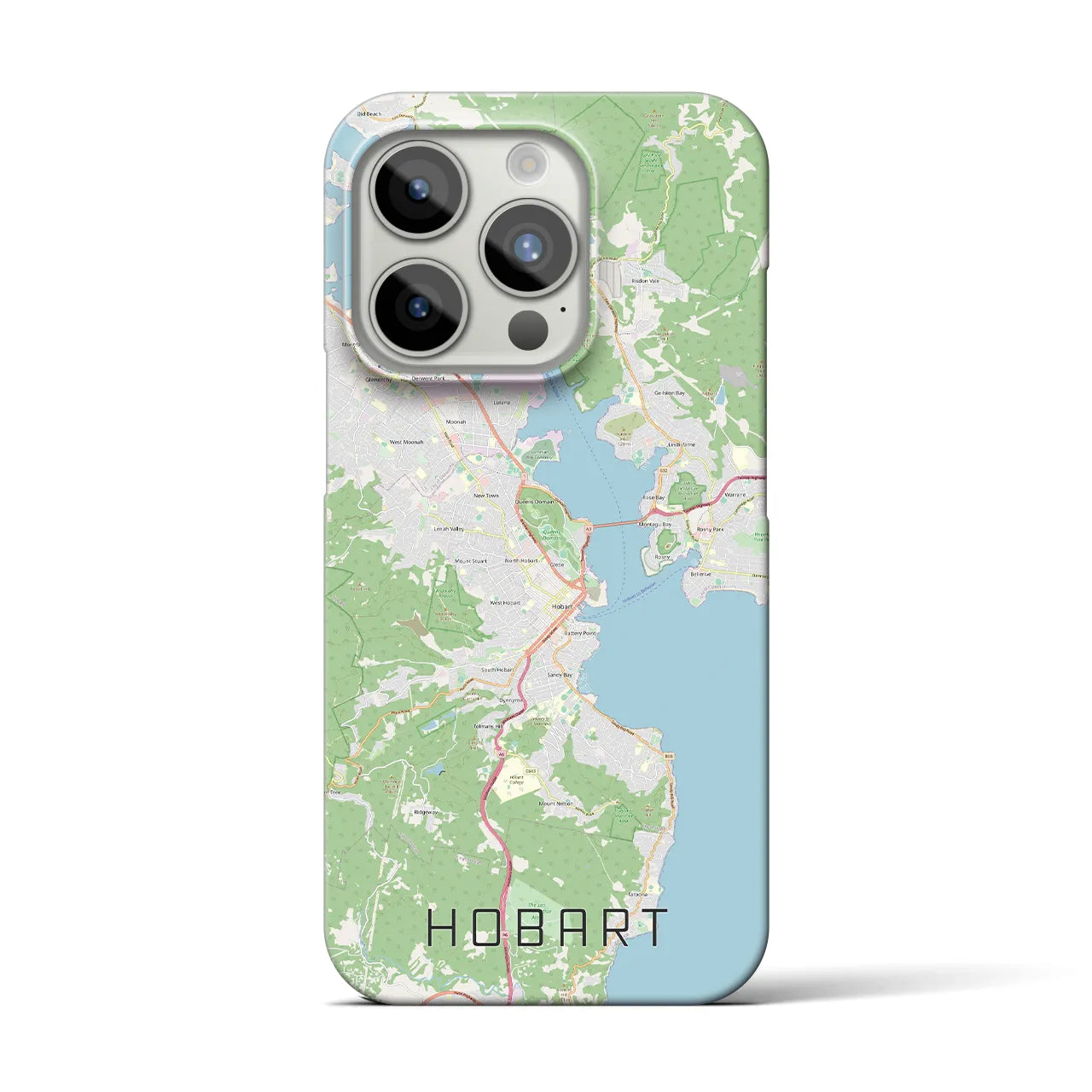 【ホバート】地図柄iPhoneケース（バックカバータイプ・ナチュラル）iPhone 15 Pro 用