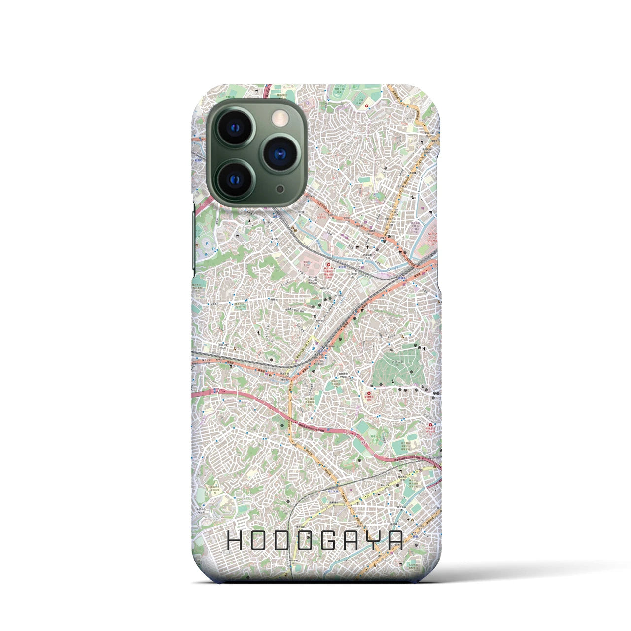 【保土ケ谷】地図柄iPhoneケース（バックカバータイプ・ナチュラル）iPhone 11 Pro 用