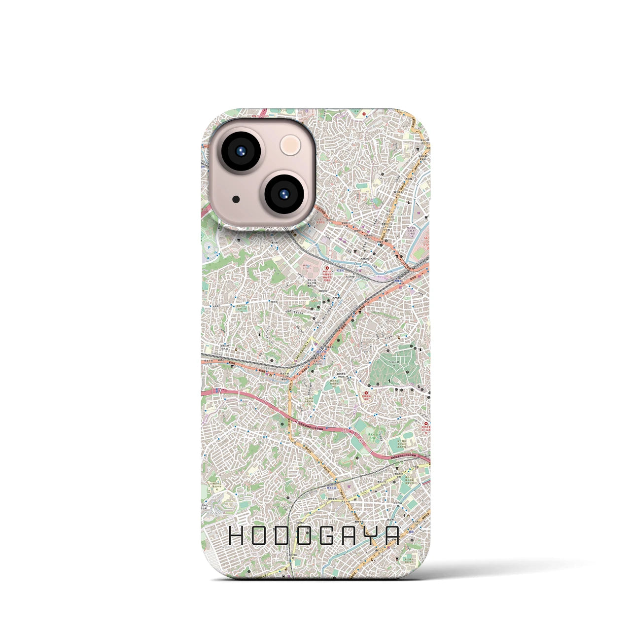 【保土ケ谷】地図柄iPhoneケース（バックカバータイプ・ナチュラル）iPhone 13 mini 用