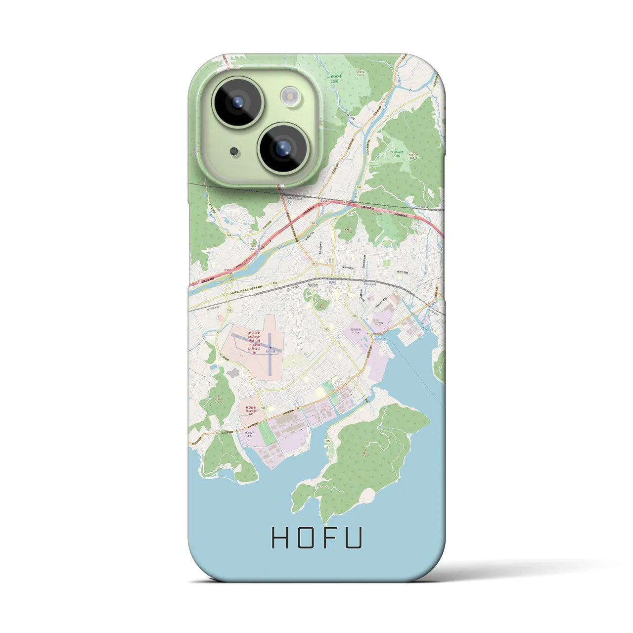 【防府】地図柄iPhoneケース（バックカバータイプ・ナチュラル）iPhone 15 用