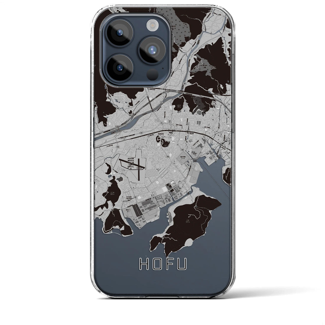 【防府】地図柄iPhoneケース（クリアタイプ・モノトーン）iPhone 15 Pro Max 用