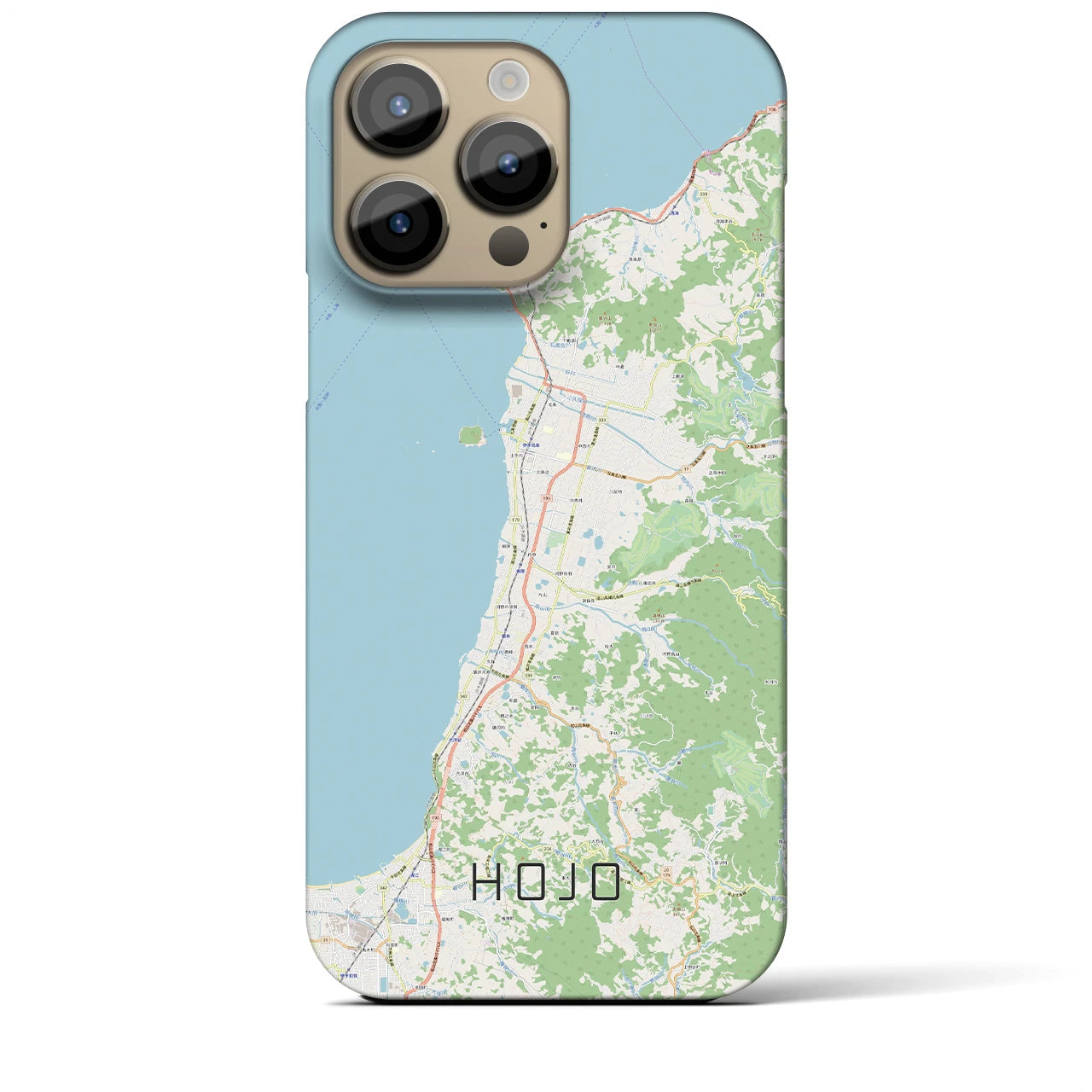 【北条】地図柄iPhoneケース（バックカバータイプ・ナチュラル）iPhone 14 Pro Max 用