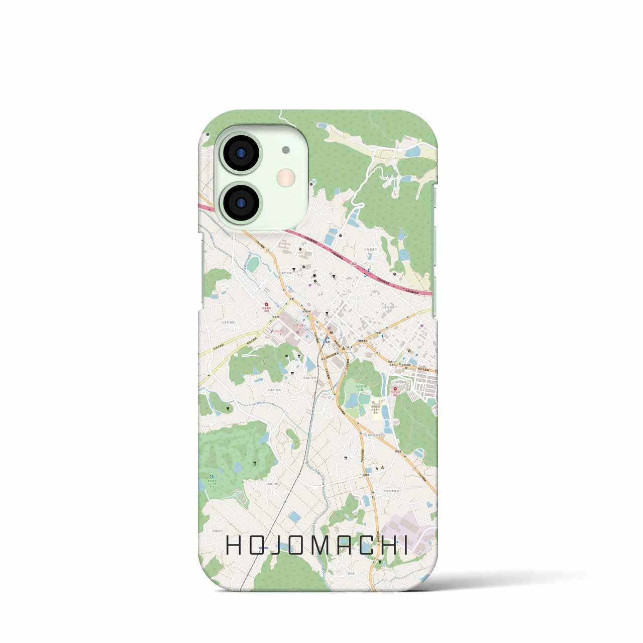 【北条町】地図柄iPhoneケース（バックカバータイプ・ナチュラル）iPhone 12 mini 用